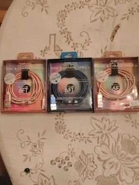 USB to C 6 foot Charger With Cable Clips